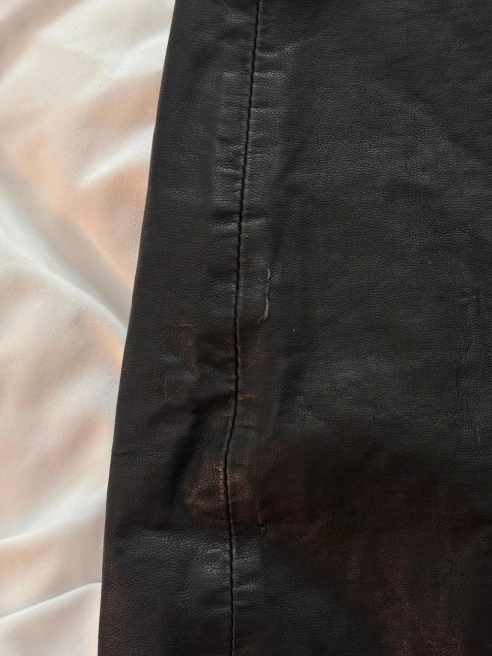 Free People black faux leather mini skirt- Size 6